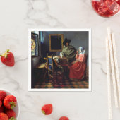 ヨハネス・フェルメール – ワインのグラス スタンダードカクテルナプキン (インサイチュ)