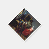 ヨハネス・フェルメール – ワインのグラス スタンダードカクテルナプキン (角)