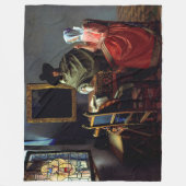 ヨハネス・フェルメール - ワインのグラス フリースブランケット (正面)