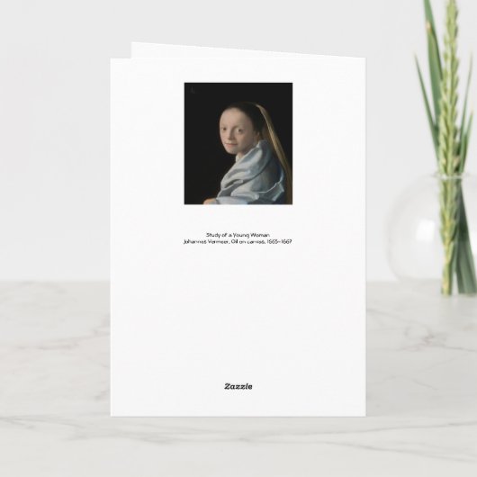 ヨハネス・フェルメール – 勉強・オブ・ア・ヤング・ウーマン カード (裏面)