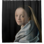 ヨハネス・フェルメール – 勉強・オブ・ア・ヤング・ウーマン シャワーカーテン (正面)