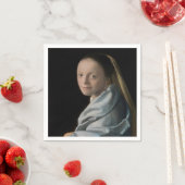ヨハネス・フェルメール – 勉強・オブ・ア・ヤング・ウーマン スタンダードカクテルナプキン (インサイチュ)