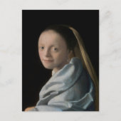ヨハネス・フェルメール – 勉強・オブ・ア・ヤング・ウーマン ポストカード (正面)