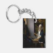 ヨハネス・フェルメール - 天秤を持つ女 キーホルダー (正面左)