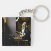 ヨハネス・フェルメール - 天秤を持つ女 キーホルダー (裏面)