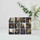 ヨハネス・フェルメール – 最高傑作グリッド サンキューカード (スタンド正面)