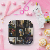 ヨハネス・フェルメール – 最高傑作グリッド ペーパープレート (パーティー)