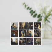 ヨハネス・フェルメール – 最高傑作グリッド ポストカード (スタンド正面)