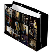 ヨハネス・フェルメール – 最高傑作グリッド ラージペーパーバッグ (正面アングル)