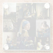 ヨハネス・フェルメール – 最高傑作パッチワーク ガラスコースター (裏面)