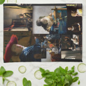 ヨハネス・フェルメール – 最高傑作パッチワーク キッチンタオル (折り畳み)