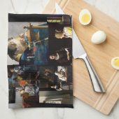 ヨハネス・フェルメール – 最高傑作パッチワーク キッチンタオル (四つ折り)