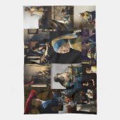 ヨハネス・フェルメール – 最高傑作パッチワーク キッチンタオル (縦)