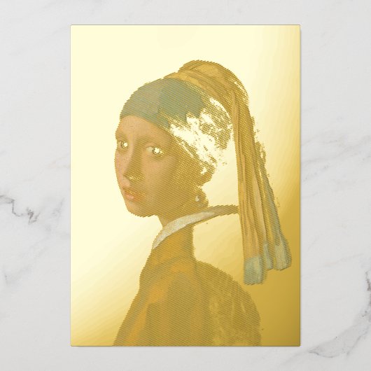 ヨハネス・フェルメール - 真珠の耳飾りの少女 箔シーズンカード (正面)