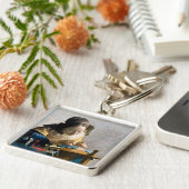 ヨハネス・フェルメール - 糸を編む女 キーホルダー (側面)