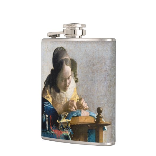 ヨハネス・フェルメール - 糸を編む女 フラスク (左)