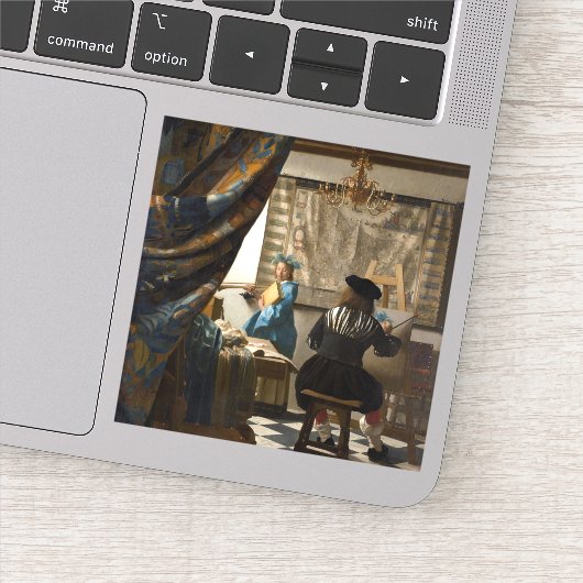 ヨハネス・フェルメール - 絵画の寓意 シール (詳細)