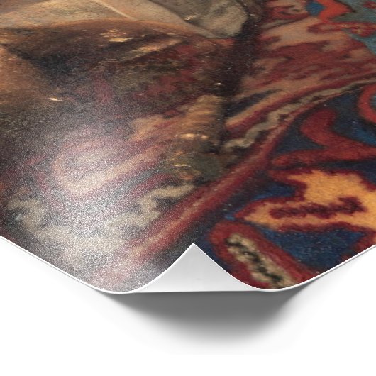 ヨハネス・フェルメール、若い女性が眠る フォトプリント (角)