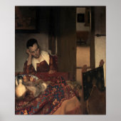 ヨハネス・フェルメール、若い女性が眠る ポスター (正面)
