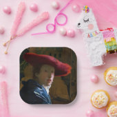 ヨハネス・フェルメール – 赤帽の少女 ペーパープレート (パーティー)