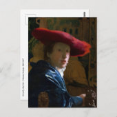 ヨハネス・フェルメール – 赤帽の少女 ポストカード (正面/裏面)