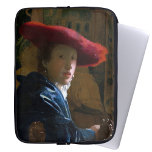 ヨハネス・フェルメール – 赤帽の少女 ラップトップスリーブ<br><div class="desc">赤帽子の少女 – Johannes Vermeer,  1665-1667</div>