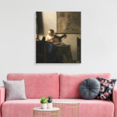 ヨハネス・フェルメール – Young Woman with a Lute キャンバスプリント (インサイチュ (リビング))