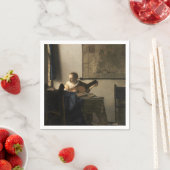 ヨハネス・フェルメール – Young Woman with a Lute スタンダードカクテルナプキン (インサイチュ)