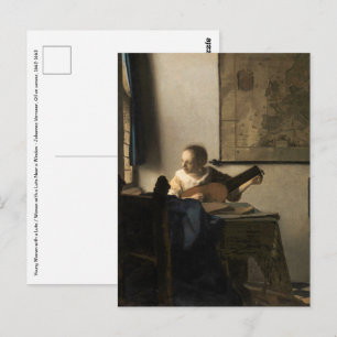 ヨハネス・フェルメール – Young Woman with a Lute ポストカード