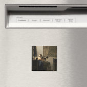 ヨハネス・フェルメール – Young Woman with a Lute マグネット (インサイチュ (食洗機))