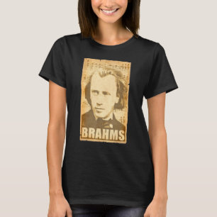 ヨハネス・ブラームスヴィンテージ破りポスター Tシャツ