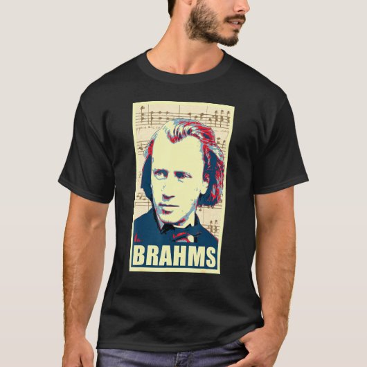 ヨハネス・ブラームス楽譜 Tシャツ (正面)