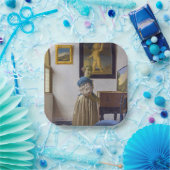 ヨハネス・ヴェルミエ – ヴァージナルに立つレディ ペーパープレート (パーティー)