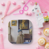 ヨハネス・ヴェルミエ – ヴァージナルに立つレディ ペーパープレート (パーティー)