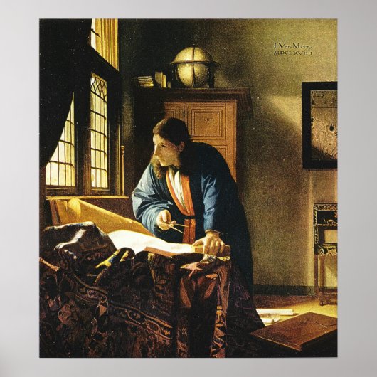 ヨハネス・ヴェルミーアの地理学者（1669年頃） ポスター (正面)