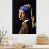 ヨハネス・ヴェルミーアの真珠のイヤリングを持つ少女 ポスター (キッチン)