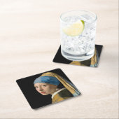 ヨハネス・ヴェルミーア – パールイヤリングを持つ女の子 スクエアペーパーコースター (インサイチュ)