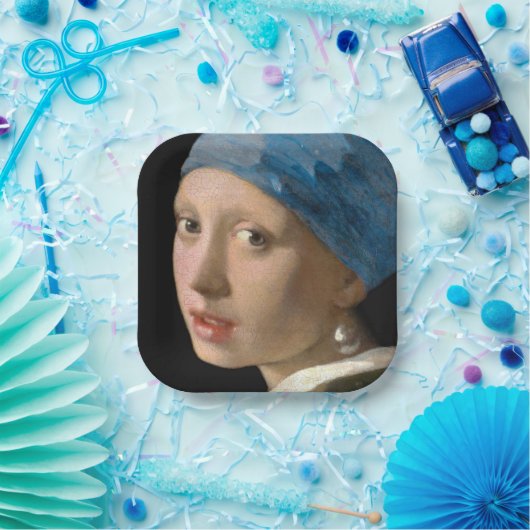 ヨハネス・ヴェルミーア – パールイヤリングを持つ女の子 ペーパープレート (パーティー)