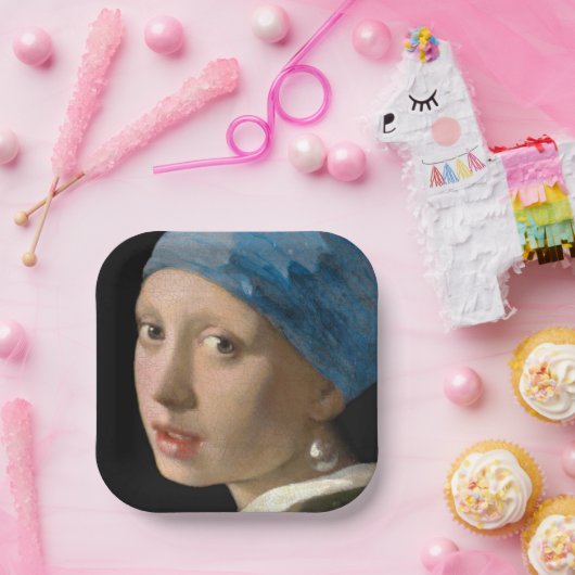 ヨハネス・ヴェルミーア – パールイヤリングを持つ女の子 ペーパープレート (パーティー)