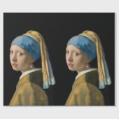 ヨハネス・ヴェルミーア – パールイヤリングを持つ女の子 ラッピングペーパー (フラット)