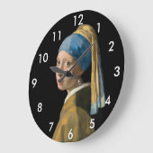 ヨハネス・ヴェルミーア – パールイヤリングを持つ女の子 ラージ壁時計 (傾斜)