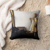 ヨハネス・ヴェルミーア – パールネックレス付き若い女性 クッション (ブランケット)