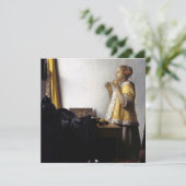 ヨハネス・ヴェルミーア – パールネックレス付き若い女性 サンキューカード (スタンド正面)