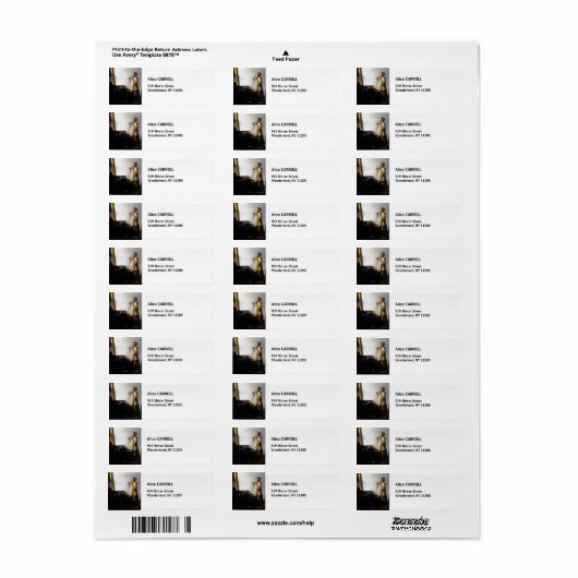 ヨハネス・ヴェルミーア – パールネックレス付き若い女性 ラベル (フルシート)