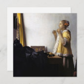 ヨハネス・ヴェルミーア – パールネックレス付き若い女性 招待状 (正面/裏面)