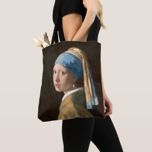 ヨハネス・ヴェルメア、真珠のイヤリングを持つ少女（1665年） トートバッグ