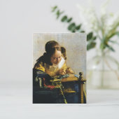 ヨハネス・ヴェルメーアのレーケメーカー(1670年頃) ポストカード (スタンド正面)