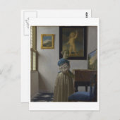 ヨハネス・ヴェルメールによる処女に立つ女性 ポストカード (正面/裏面)