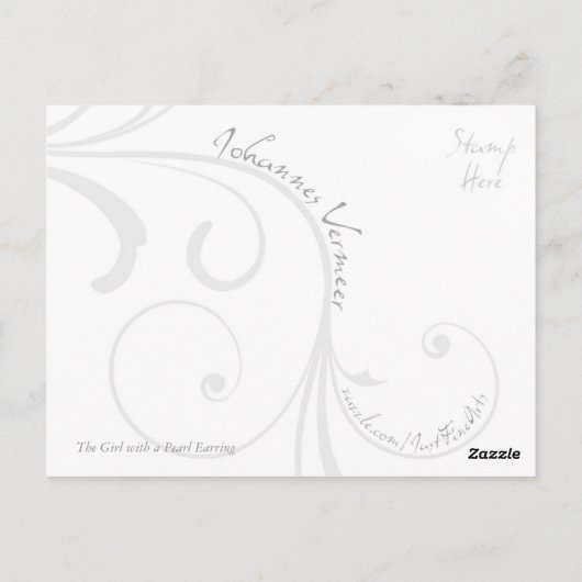 ヨハネス・ヴェルメールの真珠のイヤリングを持つ少女 ポストカード (裏面)