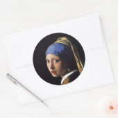 ヨハネス・ヴェルメールの真珠のイヤリングを持つ少女 ラウンドシール (封筒)